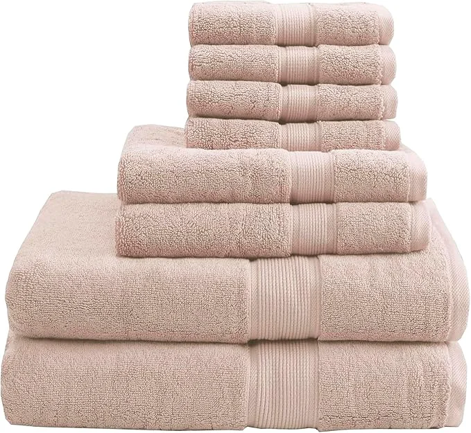 Modern Madison Park 800GSM Bathroom Towel Set of 8 Cotton Bath Towel Set Fine Crafted