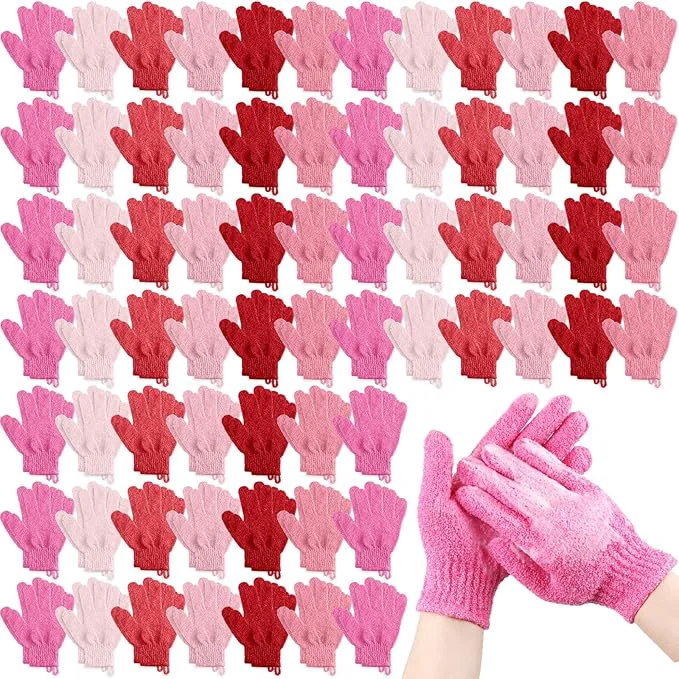 High-End Cuffbow 90 Pcs 45 Pairs Exfoliating Double Sided Bath Gloves Easy-to-Use