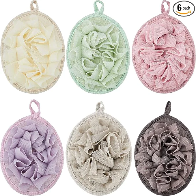 Sophisticated Boao 6 Pcs Bath Shower Pouf Sponge Mesh Pouf Shower Ball Exfoliating Body Fine