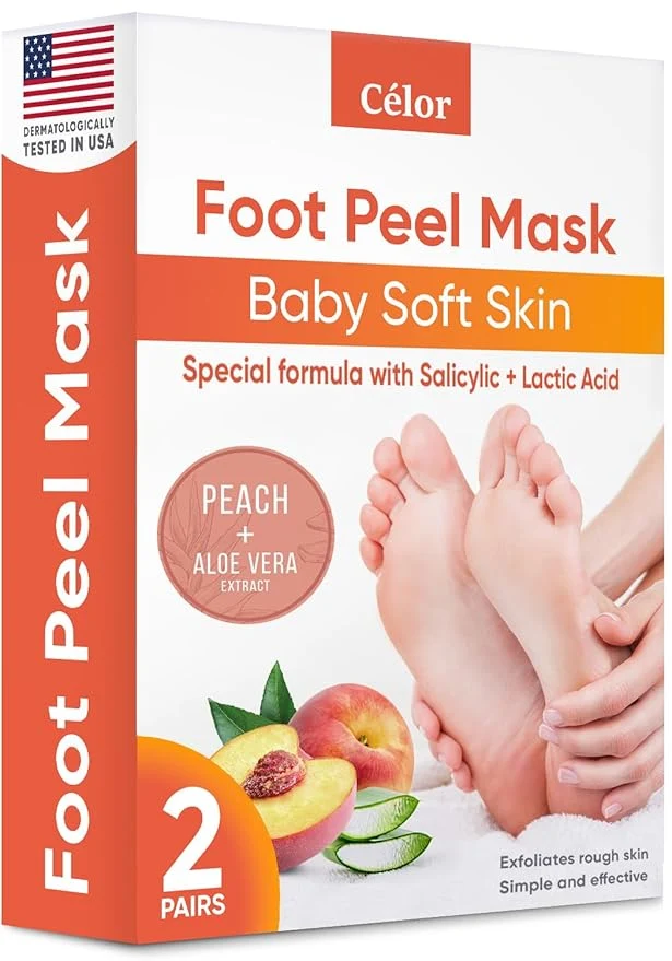 Detailed CÉLOR Foot Peeling Mask for Dry Cracked Feet Foot Mask to Exfoliate Rough Dependable