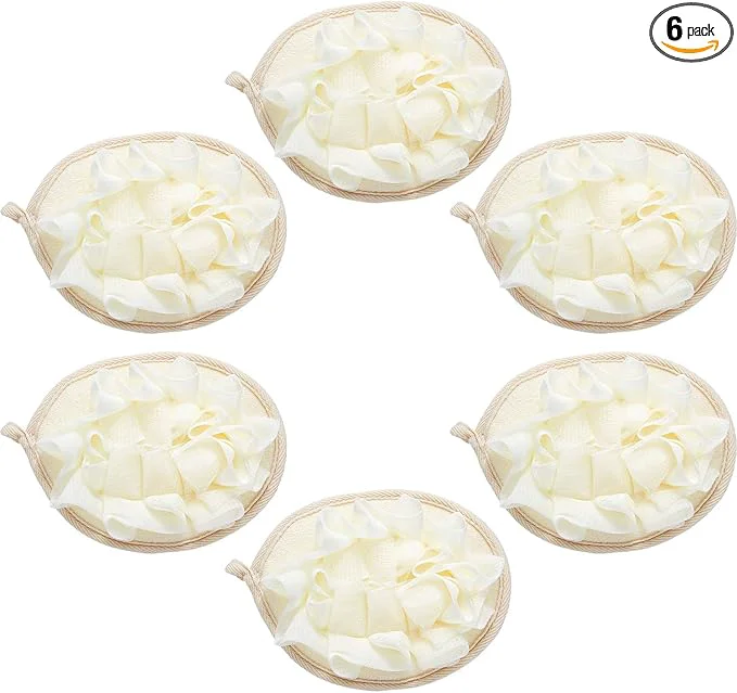 Carefully Designed Boao 6 Pcs Bath Shower Pouf Sponge Mesh Pouf Shower Ball Exfoliating Body Elite
