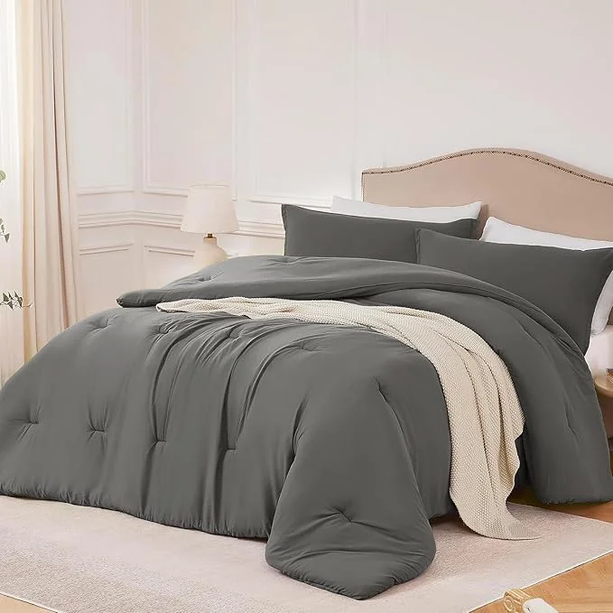Advanced Twin Comforter Set Grey 2PCS Soft Lightweight Breathable Bedding Comforter Sets for All Season Twin Size 68 39 39 ×90 39 39 Comforter amp 1 Pillowcase Traditional