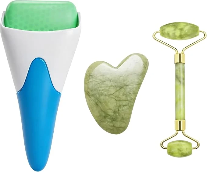 Premium Material Chikoni 3 in 1 Ficial Face Ice Jade Roller and Gua Sha Tool Natural Trusted