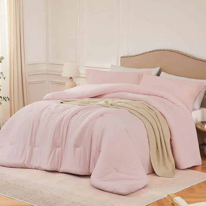 Trendy Twin Comforter Set Blushpink 2PCS Soft Lightweight Breathable Bedding Comforter Sets for All Season Twin Size 68 39 39 ×90 39 39 Comforter amp 1 Pillowcase Reusable