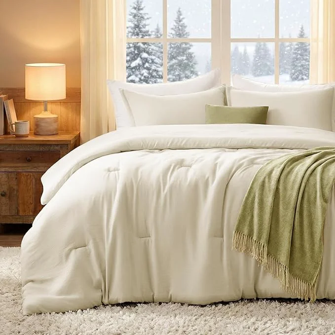 High-Performance Full Size Comforter Set Cream 3PCS Soft Lightweight Breathable Bedding Comforter for All Season Full Size 82 39 39 ×86 39 39 Comforter amp 2 Pillowcases Advanced
