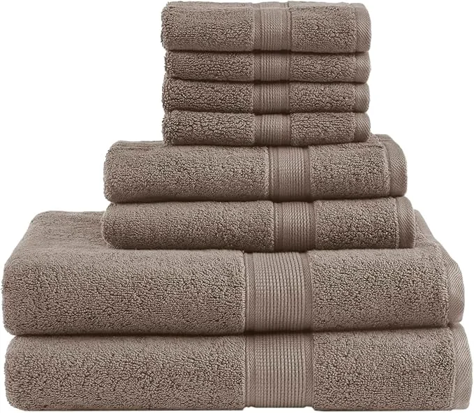 High-Quality Madison Park 800GSM Bathroom Towel Set of 8 Cotton Bath Towel Set Modern