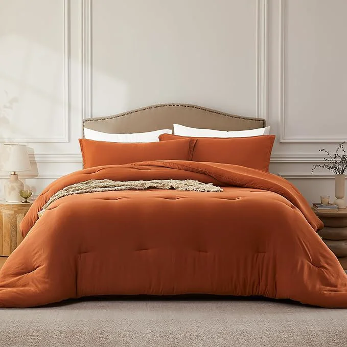 Proven California King Comforter Set Terracotta 3PCS Soft Lightweight Breathable Bedding Comforter Sets for All Season Calking Size 104 39 39 ×96 39 39 Comforter amp 2 Pillowcases Convenient