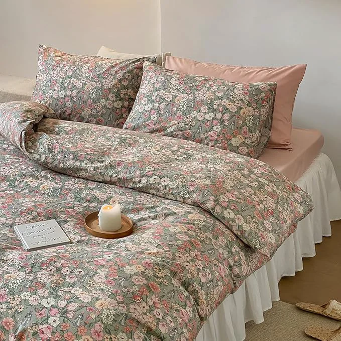 Selected HighBuy King Size Comforter Set Multi Color Lightweight Floral Bedding Comforters with 2 Pillowcases All Season Fluffy Boho Chic Comforter Set King Size Gift for Family Artisan