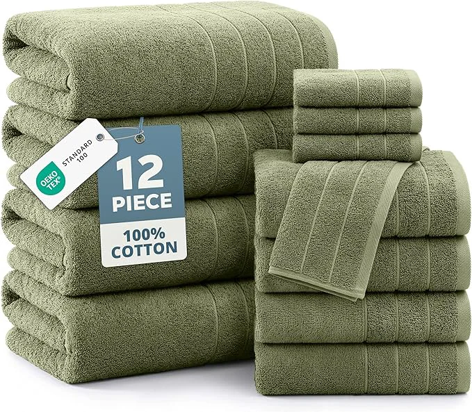 Carefully Designed Casa Platino Luxury Bath Towel Pack of 12 Clean