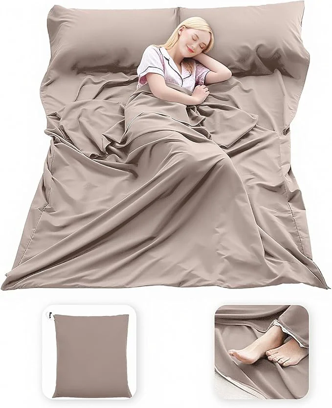 Professional Sleeping Bag Liner Lightweight Compact Sleeping Bag Sack Portable Clean Travel Sheet Camping Sleep Sheet for Backpacking Hotel Hiking Selected