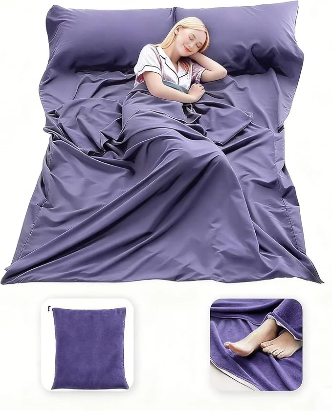 Expertly Made Sleeping Bag Liner Lightweight Compact Sleeping Bag Sack Portable Clean Travel Sheet Camping Sleep Sheet for Backpacking Hotel Hiking Consistent