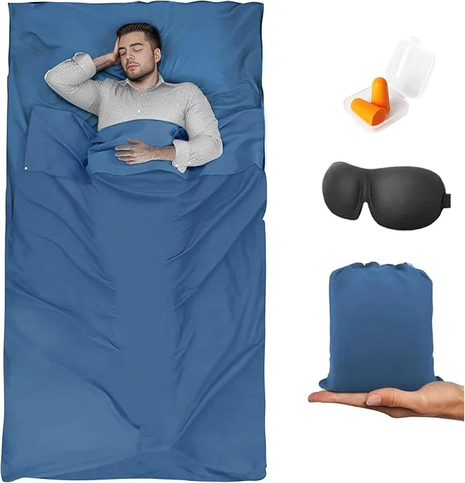 Durable Sleeping Bag Liner Travel Sheet amp Adult Sleep Sack Camping Sheets Travel Sleep Sack for Backpacking Hotels amp Hostels -Lightweight Single amp Double Travel Sheet Camping Sheets Innovative