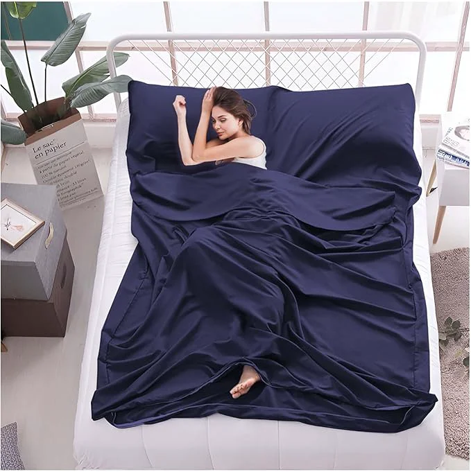 Expertly Made Sleeping Bag Liner Travel Sheet amp Adult Sleep Sack Camping Sheets Travel Sleep Sack for Backpacking Hotels amp Hostels -Lightweight Single amp Double Travel Sheet Camping Sheets Classic