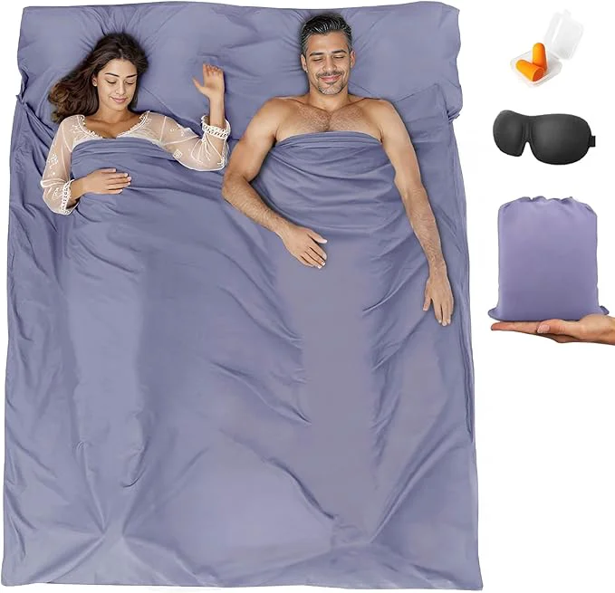Prestigious Sleeping Bag Liner Travel Sheet amp Adult Sleep Sack Camping Sheets Travel Sleep Sack for Backpacking Hotels amp Hostels -Lightweight Single amp Double Travel Sheet Camping Sheets Reusable