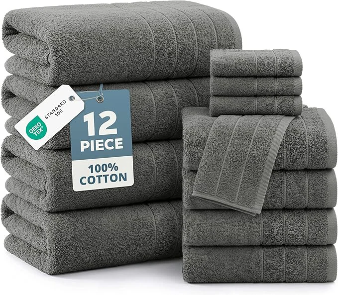 Refined CASA PLATINO Premium Cotton Turkish Towel Set Classic