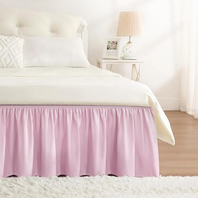 Green RIMELA Baby Purple Skirt Queen Size 15 Inch Drop Elastic Bed Skirting for Bed Base and Frame Bedding Dust Ruffle Easy to Install Lightweight Wrap Around Adjustable Bedskirt Refined