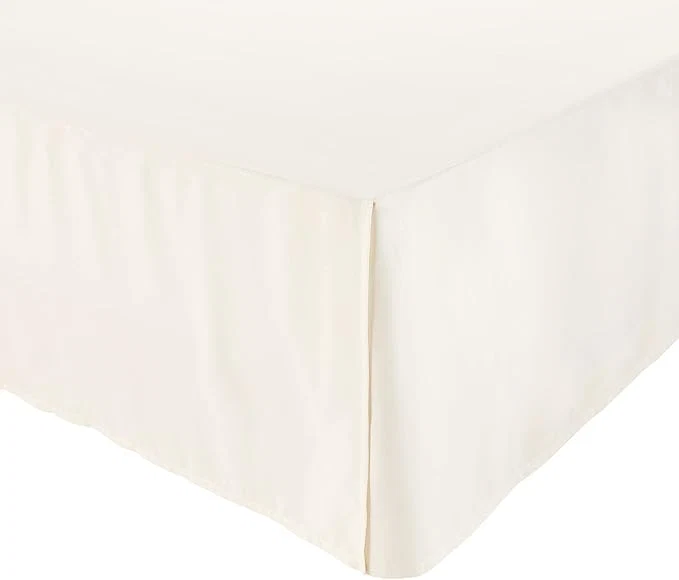 Premium Amazon Basics Lightweight Pleated Bed Skirt Full Off White Solid Casual