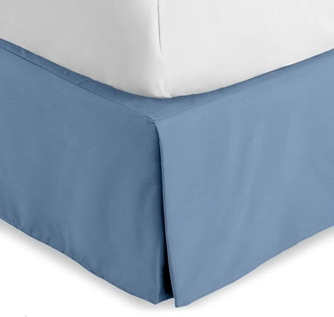 First-Class Bare Home Twin XL Bed Skirt - 15-Inch Tailored Drop Easy Fit - Bed Skirt for Twin Extra Long Beds - Center amp Corner Pleats Twin XL Coronet Blue Refined