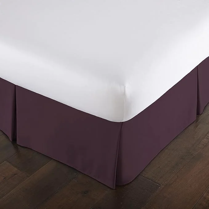 World-Class Southshore Fine Living Inc. California King Bed Skirt - 14 quot Drop Luxury Pleated Bed Skirts California King Bedding Dust Ruffle California King Size Bed Skirting Purple Optimized