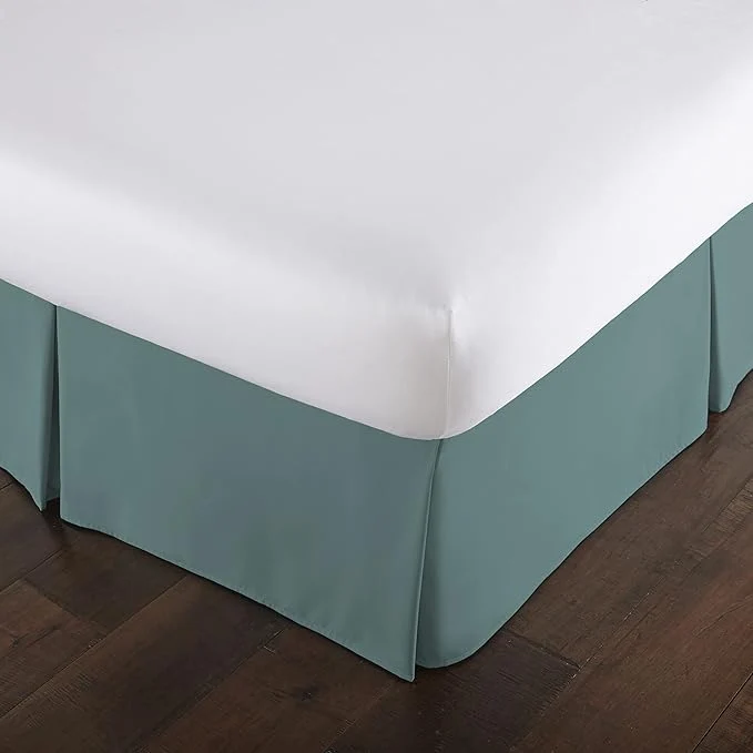 Powerful Southshore Fine Living Inc. California King Size Bed Skirt 14-Inch Drop Pleated Bed Skirt for California King Mattress Dust Ruffle for California King Size Bed Steel Blue Teal First-Class