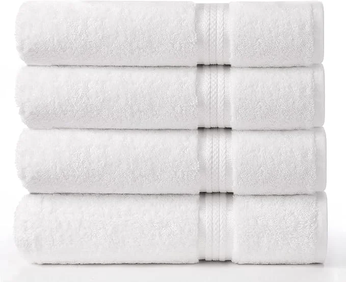 Detailed Cotton Craft Ultra Soft 4 Pack Oversized Extra Large Bath Towels 30x54 White Exceptional