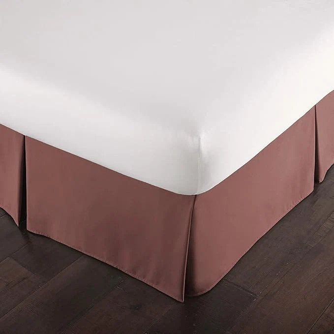 Elite Southshore Fine Living Inc. Queen Bed Skirt 14 Inch Drop Pleated Bed Skirting Queen Size Rust Colored Dust Ruffle Pet Hair Resistant Bedding Easy Care Microfiber - Marsala Terra Cotta Sophisticated