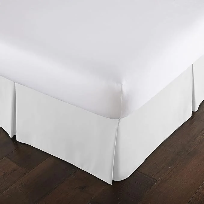 Genuine Southshore Fine Living Inc. Full Size Bed Skirt 14 Inch Drop Pleated Design for Full Mattress Pet Hair Resistant Dust Ruffle Full Size Bed Easy Care Microfiber - Bright White Premium