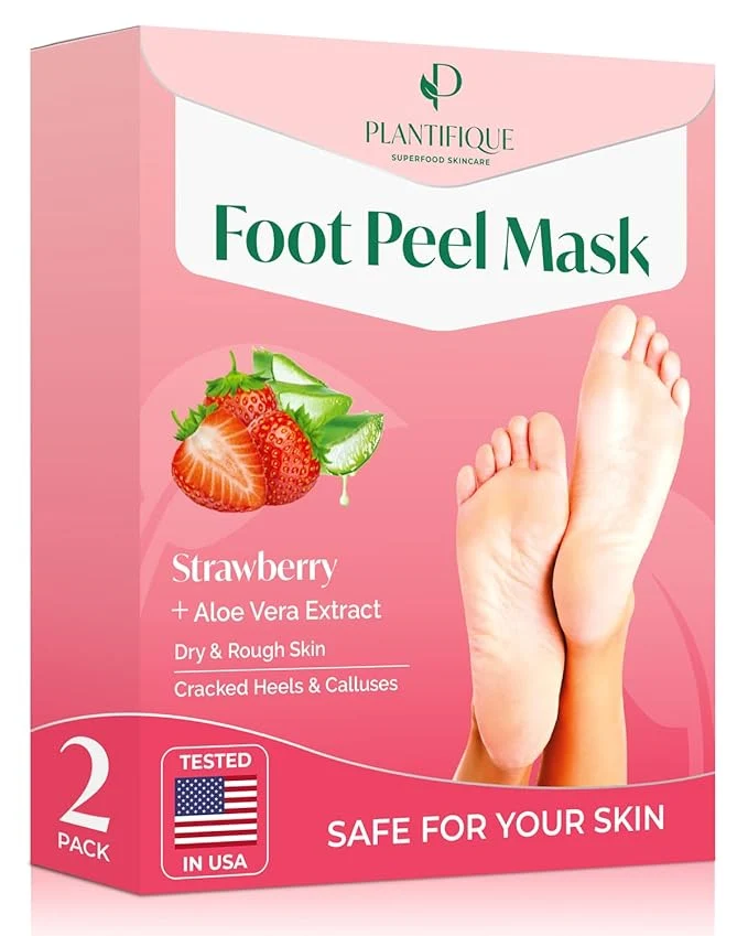 Solid PLANTIFIQUE Foot Peeling Mask 2 Pack Dermatologically Tested Repairs Heels Top-Quality