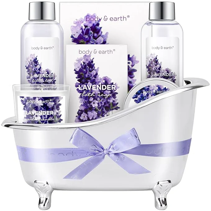 Safe Gift Set for Women Body Earth Gifts Set Lavender Gift Baskets For Women Bath Natural