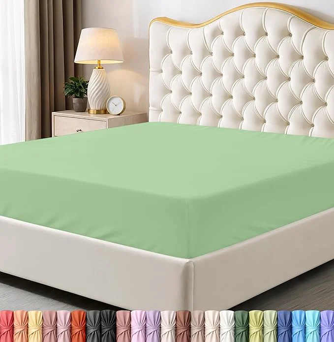 Clean Utopia Bedding Queen Fitted Sheet - Bottom Sheet - Deep Pocket - Soft Microfiber - Shrinkage and Fade Resistant - Easy Care -1 Fitted Sheet Only Sage Green Trendy
