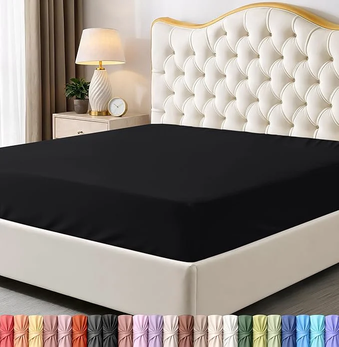 Minimalist Utopia Bedding Twin Fitted Sheet - Bottom Sheet - Deep Pocket - Soft Microfiber - Shrinkage and Fade Resistant - Easy Care -1 Fitted Sheet Only Black Professional