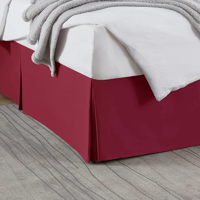Organic Nestl Red Heaven Bed Skirt King Size - King Bed Skirt 14 Inch Drop - Brushed Microfiber Bed Skirts - Hotel Quality Pleated Bed Skirt - Shrinkage amp Fade Resistant Proven