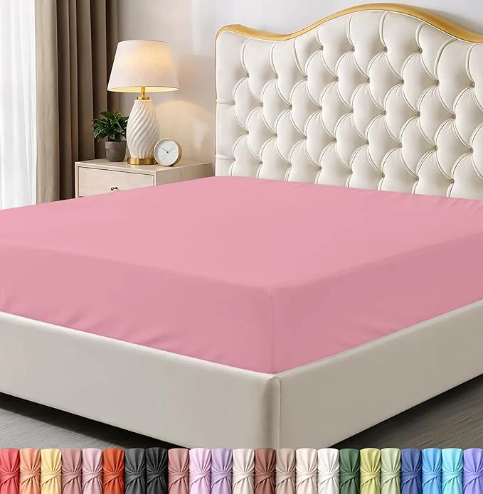 Versatile Utopia Bedding Queen Fitted Sheet - Bottom Sheet - Deep Pocket - Soft Microfiber - Shrinkage and Fade Resistant - Easy Care -1 Fitted Sheet Only Pink Authentic