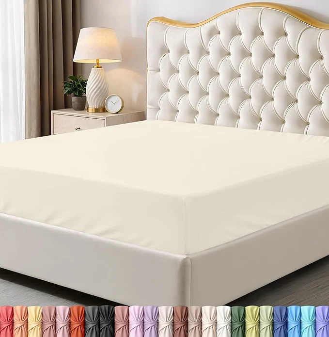 Verified Utopia Bedding Queen Fitted Sheet - Bottom Sheet - Deep Pocket - Soft Microfiber - Shrinkage and Fade Resistant - Easy Care -1 Fitted Sheet Only Ivory Consistent
