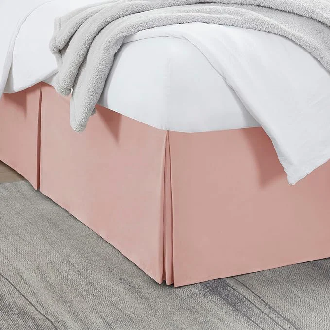 Flexible Nestl Taupe Bed Skirt Queen Size - Queen Bed Skirt 14 Inch Drop - Brushed Microfiber Bed Skirts - Hotel Quality Pleated Bed Skirt - Shrinkage amp Fade Resistant Practical
