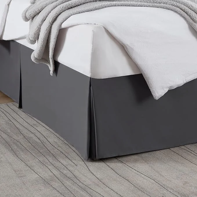 Optimized Nestl Dark Gray Full Bed Skirt - Full Size Bed Skirt 14 Inch Drop - Brushed Microfiber Bed Skirts - Hotel Quality Pleated Bed Skirt - Shrinkage amp Fade Resistant Sustainable