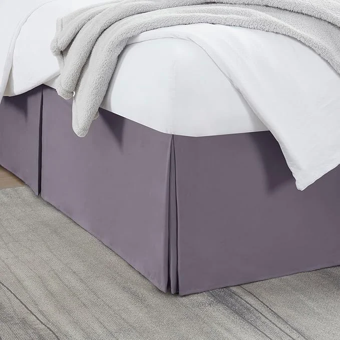 Sophisticated Nestl Grayish Purple Twin Bed Skirt - Twin Size Bed Skirt 14 Inch Drop - Brushed Microfiber Bed Skirts - Hotel Quality Pleated Bed Skirt - Shrinkage amp Fade Resistant Smooth