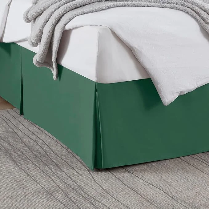 Carefully Designed Nestl Hunter Green Bed Skirt Queen Size - Queen Bed Skirt 14 Inch Drop - Brushed Microfiber Bed Skirts - Hotel Quality Pleated Bed Skirt - Shrinkage amp Fade Resistant Safe