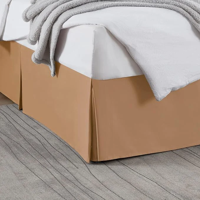 Casual Nestl Light Brown Full Bed Skirt - Full Size Bed Skirt 14 Inch Drop - Brushed Microfiber Bed Skirts - Hotel Quality Pleated Bed Skirt - Shrinkage amp Fade Resistant Fine