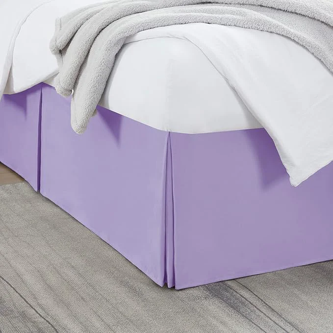 Easy-to-Use Nestl Lavender Full XL Bed Skirt - Full XL Size Bed Skirt 14 Inch Drop - Brushed Microfiber Bed Skirts - Hotel Quality Pleated Bed Skirt - Shrinkage amp Fade Resistant Casual
