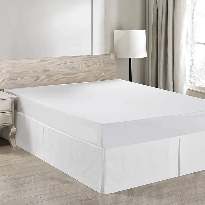 High-Quality Simple amp Opulence Belgian Linen Bed Skirt with Classic 14 inch Tailored Drop Dust Ruffle Easy Fit Breathable Premium Natural Flax- Basic White California King Flexible