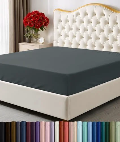 Trusted Utopia Bedding Cal King Fitted Sheet - Bottom Sheet - Deep Pocket - Soft Microfiber -Shrinkage and Fade Resistant-Easy Care -1 Fitted Sheet Only Grey Selected