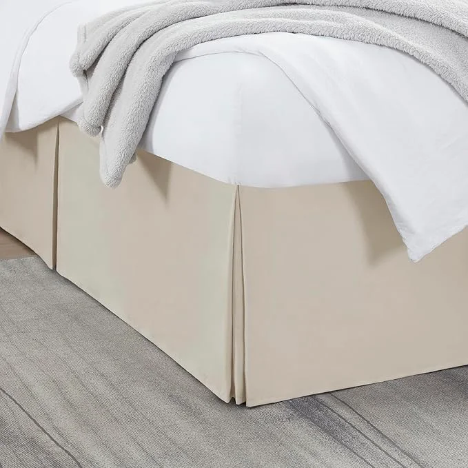 Minimalist Nestl Silver Bed Skirt Queen Size - Queen Bed Skirt 14 Inch Drop - Brushed Microfiber Bed Skirts - Hotel Quality Pleated Bed Skirt - Shrinkage amp Fade Resistant Enhanced