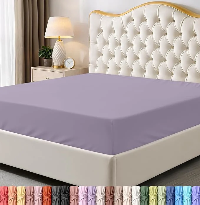 Fine Utopia Bedding Twin Fitted Sheet - Bottom Sheet - Deep Pocket - Soft Microfiber -Shrinkage and Fade Resistant-Easy Care -1 Fitted Sheet Only Lavender Environmentally Friendly