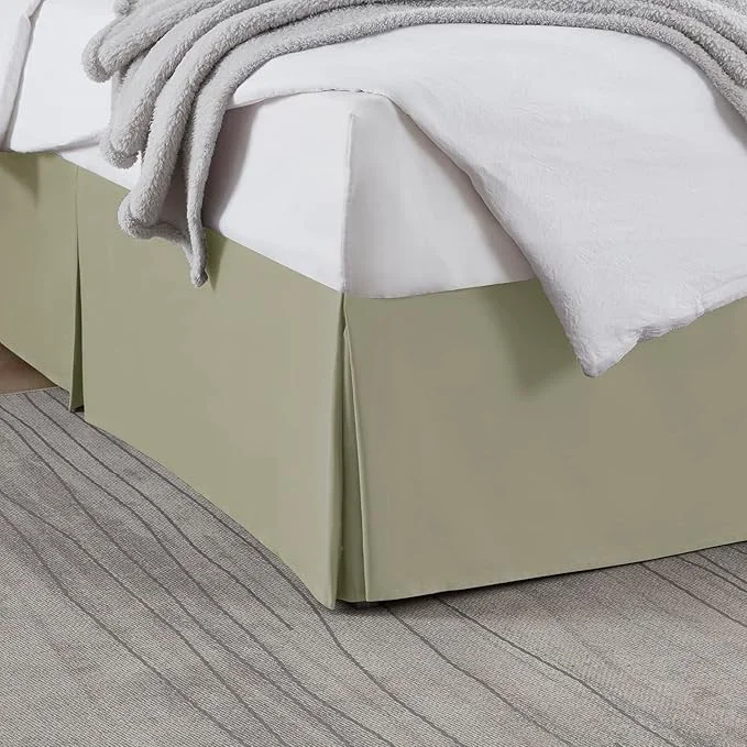 Carefully Designed Nestl Green Full Bed Skirt - Full Size Bed Skirt 14 Inch Drop - Brushed Microfiber Bed Skirts - Hotel Quality Pleated Bed Skirt - Shrinkage amp Fade Resistant Efficient