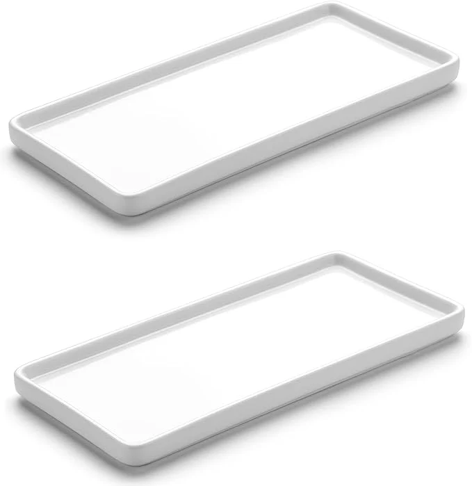 Official Gurygo 2 Pack 8 Ceramic Rectangular Vanity Trays Verified