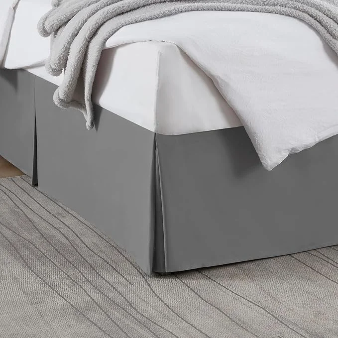 Superior Nestl Grey Bed Skirt Queen Size - Queen Bed Skirt 14 Inch Drop - Brushed Microfiber Bed Skirts - Hotel Quality Pleated Bed Skirt - Shrinkage amp Fade Resistant Lightweight