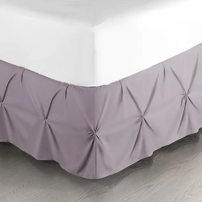 Stylish Nestl Dusty Purple Bed Skirt Cal King Size Pinch Pleat Cal King Bed Skirt 14 quot Drop Cal King Bedskirt Hotel Quality Bed Skirts Microfiber Bedskirt for Cal King Bed Dusty Purple Cal King Bed Skirt Environmentally Friendly
