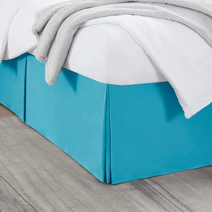 Breathable Nestl Beach Blue Twin XL Bed Skirt - Twin XL Size Bed Skirt 14 Inch Drop - Brushed Microfiber Bed Skirts - Hotel Quality Pleated Bed Skirt - Shrinkage amp Fade Resistant Specialty