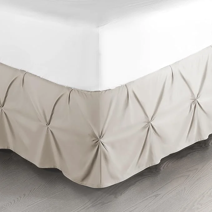 Professional Nestl Linen Bed Skirt Twin Size Pinch Pleat Twin Bed Skirt 14 quot Inch Drop Twin Bedskirt Hotel Quality Linen Bed Skirts Premium Microfiber Bedskirt for Twin Bed Linen Twin Bed Skirt User-Friendly